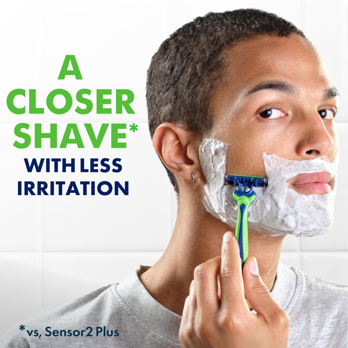 Gillette Sensor3 Sensitive Disposable Razors with anti-slip rubber handle