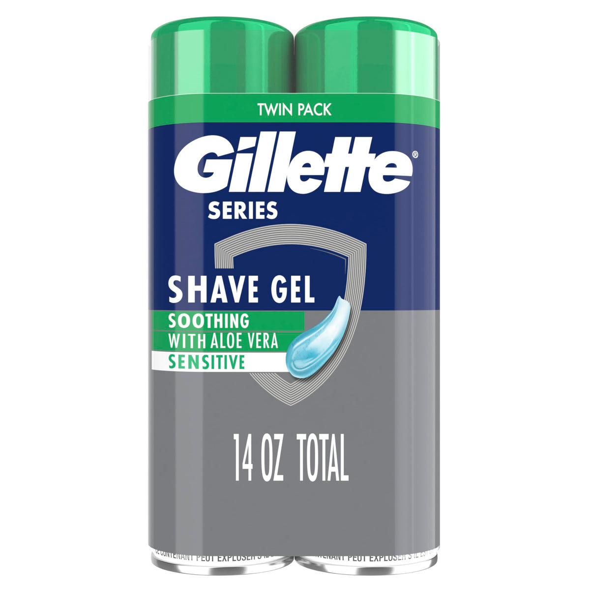 Gillette Series 3X Action Shave Gel Sensitive Twin Pack front view