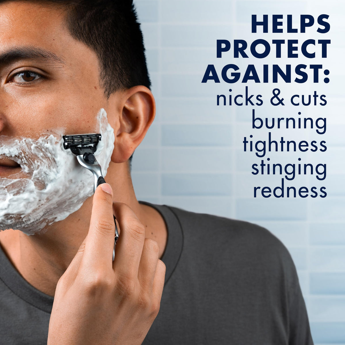 Gillette Series 3X Action Shave Gel side view showing packaging