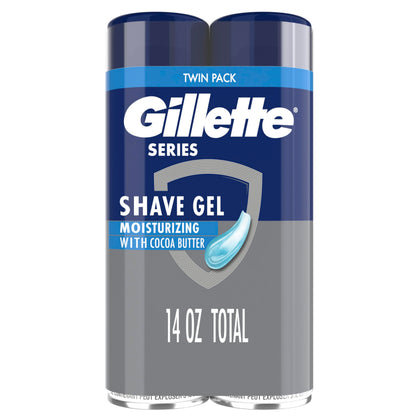 Gillette Series 3X Action Shave Gel twin pack front view
