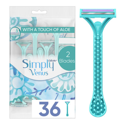 Gillette Simply Venus 2 Disposable Razors front view with packaging