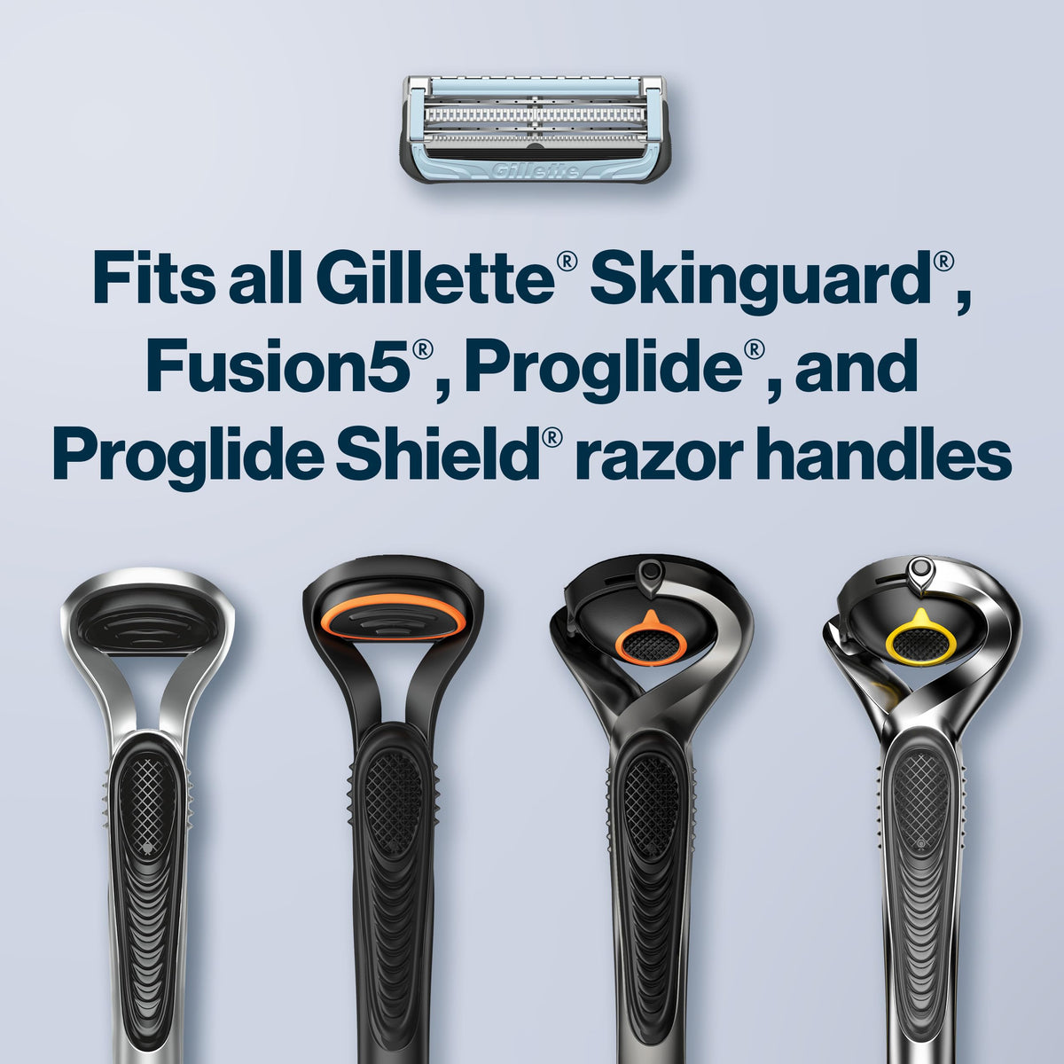 Gillette SkinGuard razor blade refills in a grooming kit