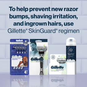 Gillette SkinGuard razor blade refills showing lubrication before and after blades