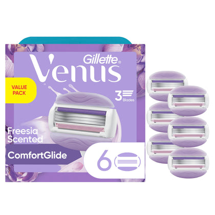 Gillette Venus ComfortGlide Freesia Razor Refills packaging front view