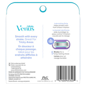 Gillette Venus Deluxe Smooth Swirl razor blade refills 6 Count displayed on a shelf