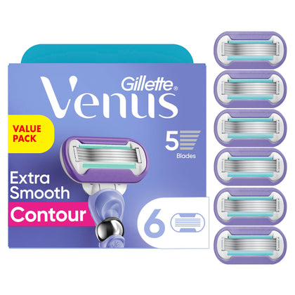 Gillette Venus Deluxe Smooth Swirl Women's Razor Blade Refills 6 Count packaging