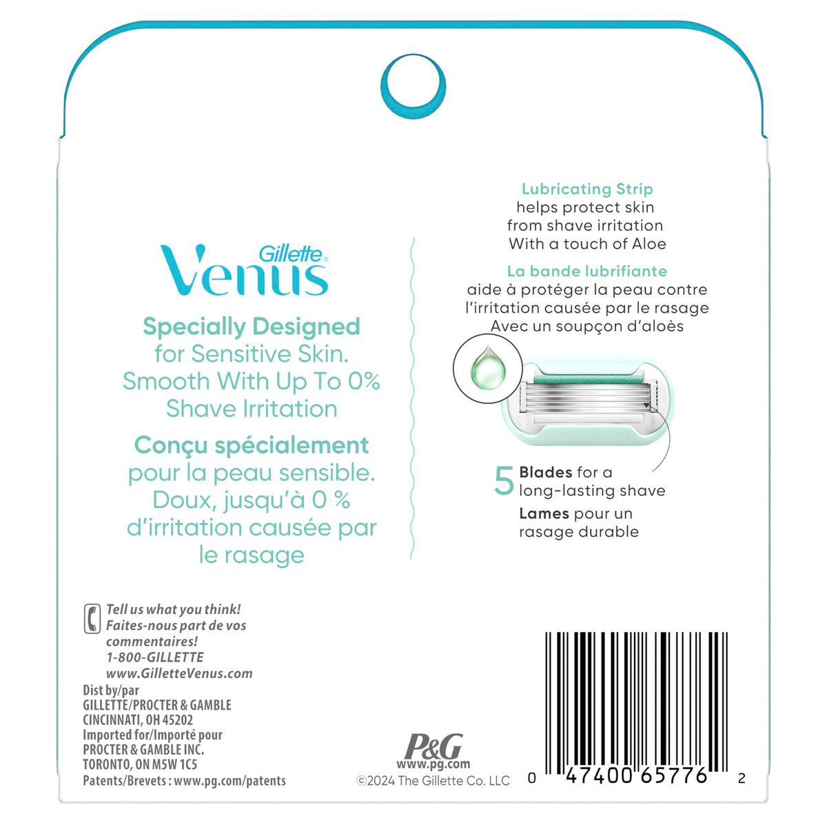 Gillette Venus Extra Smooth Sensitive Razor Blade Refills with a floral background
