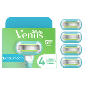 Gillette Venus Extra Smooth Women's Razor Blade Refills 4 Count packaging front view