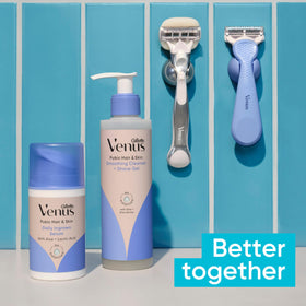 Gillette Venus Intimate Grooming Razor in a shower holder