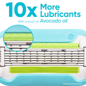 Gillette Venus razor blade refills arranged on a surface