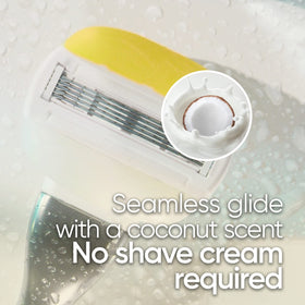 Gillette Venus razor blades arranged on a white background