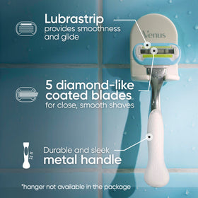 Gillette Venus Razor with 5-blade refills and shower holder