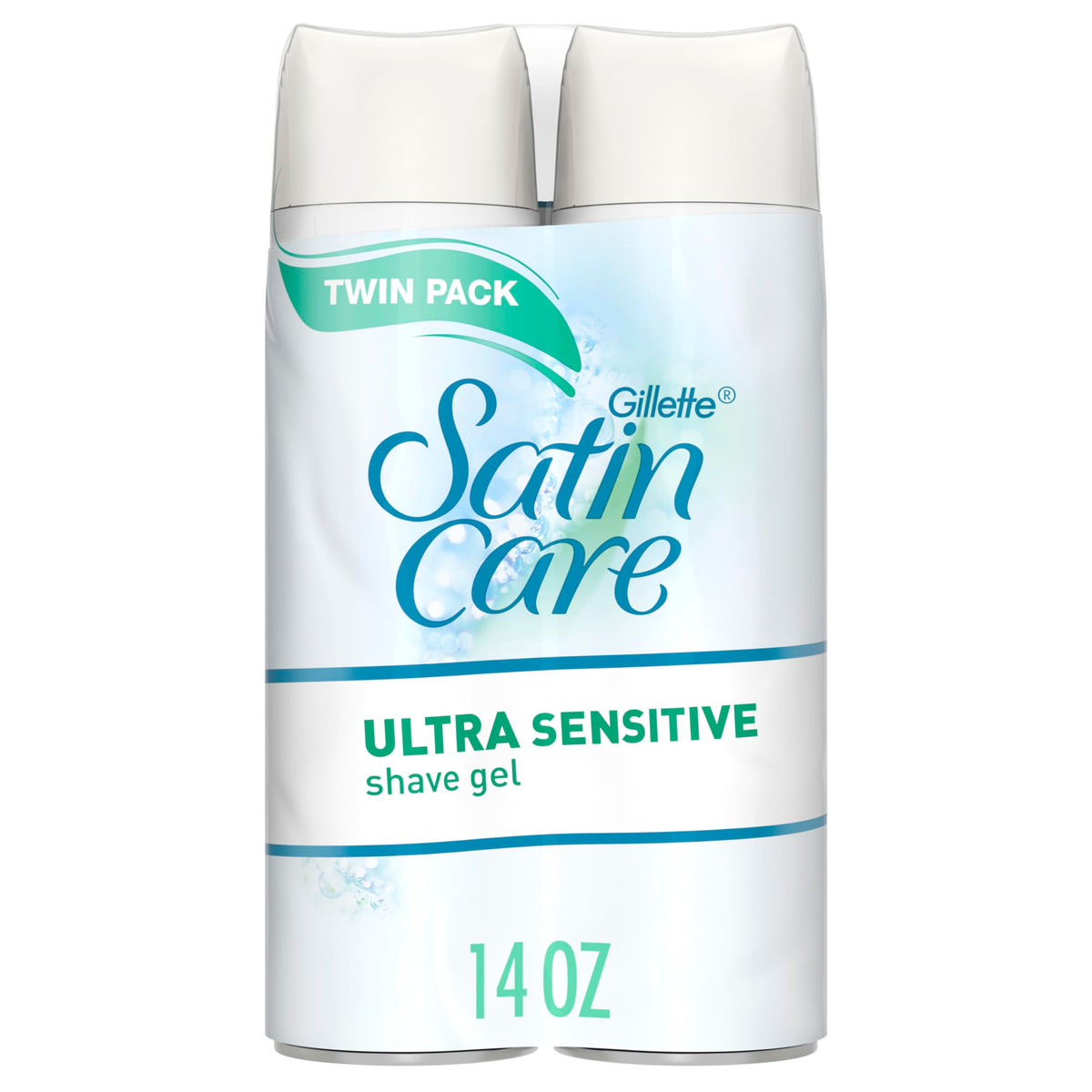 Gillette Venus Satin Care Ultra Sensitive Shave Gel front view, 7oz each