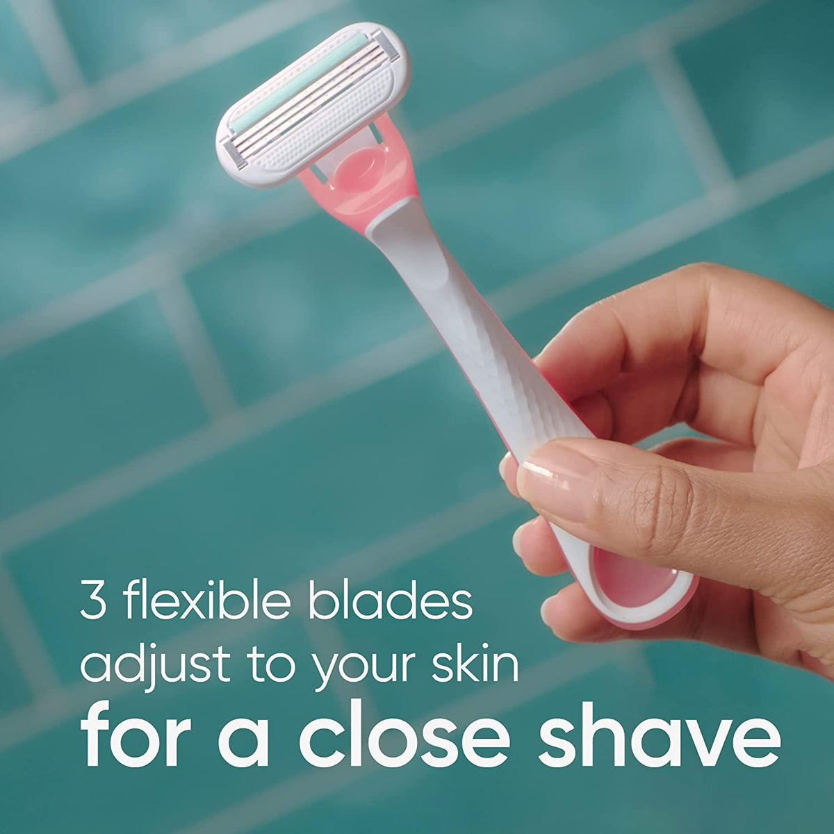 Gillette Venus Sensitive Disposable Razors with three blades close-up