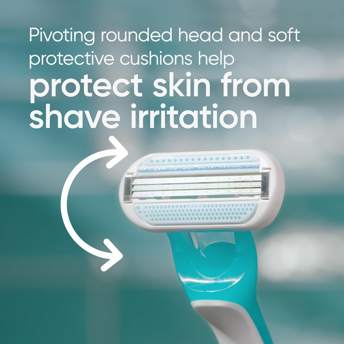 Gillette Venus Tropical Disposable Razor angled view showcasing pivoting head