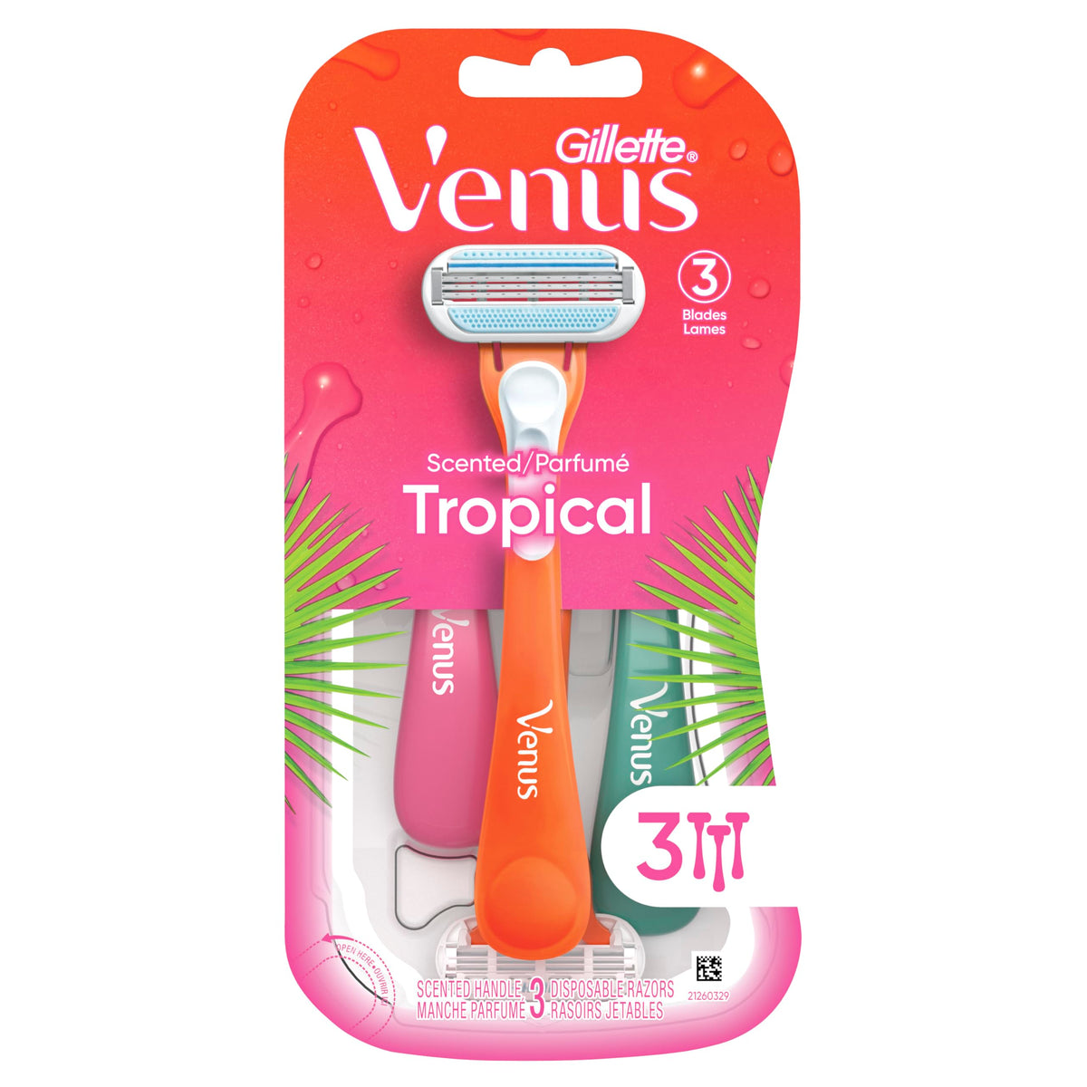 Gillette Venus Tropical Disposable Razor with tropical fragrance description