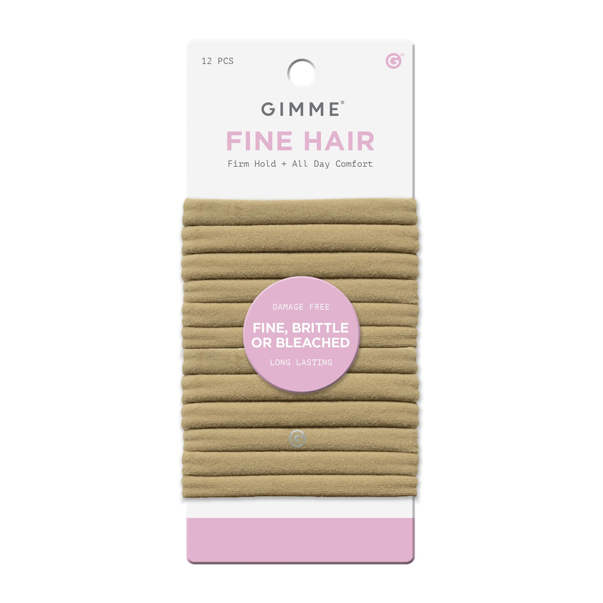 GIMME Fine Hair Elastic Bands 12 pack in dark blonde