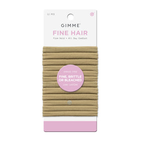 GIMME Fine Hair Elastic Bands 12 pack in dark blonde
