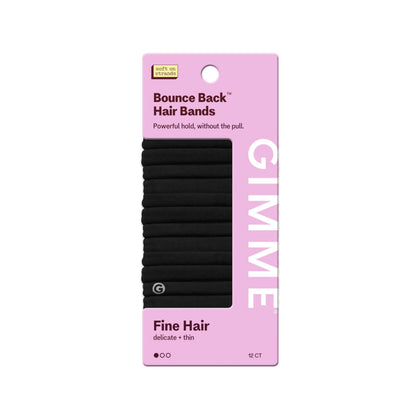 GIMME Fine Hair Elastic Bands black pack front view
