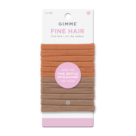 GIMME Fine Hair Elastic Bands brown/tan pack front view