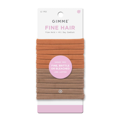 GIMME Fine Hair Elastic Bands brown/tan pack front view