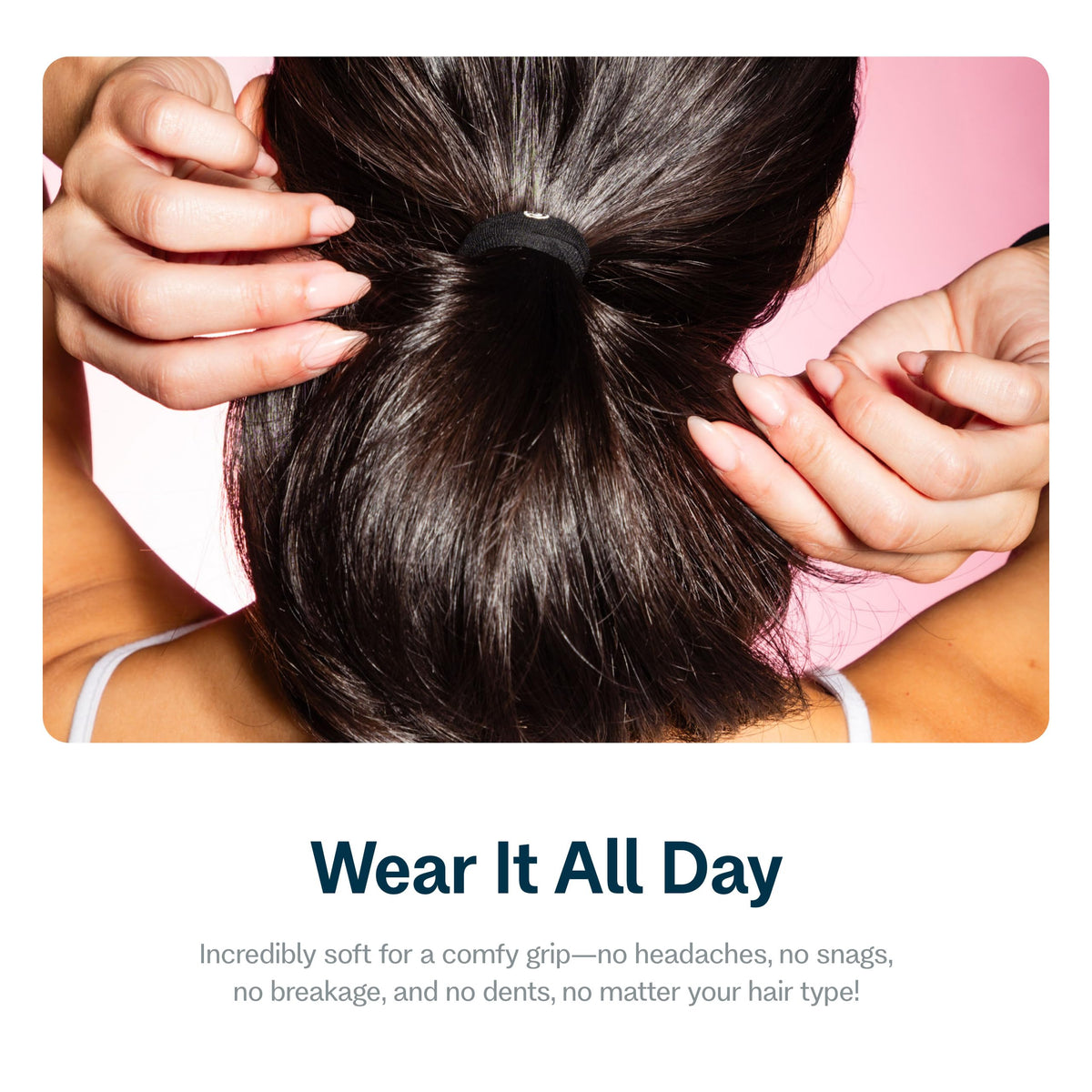 GIMME Fine Hair Elastic Bands displayed with hair accessories