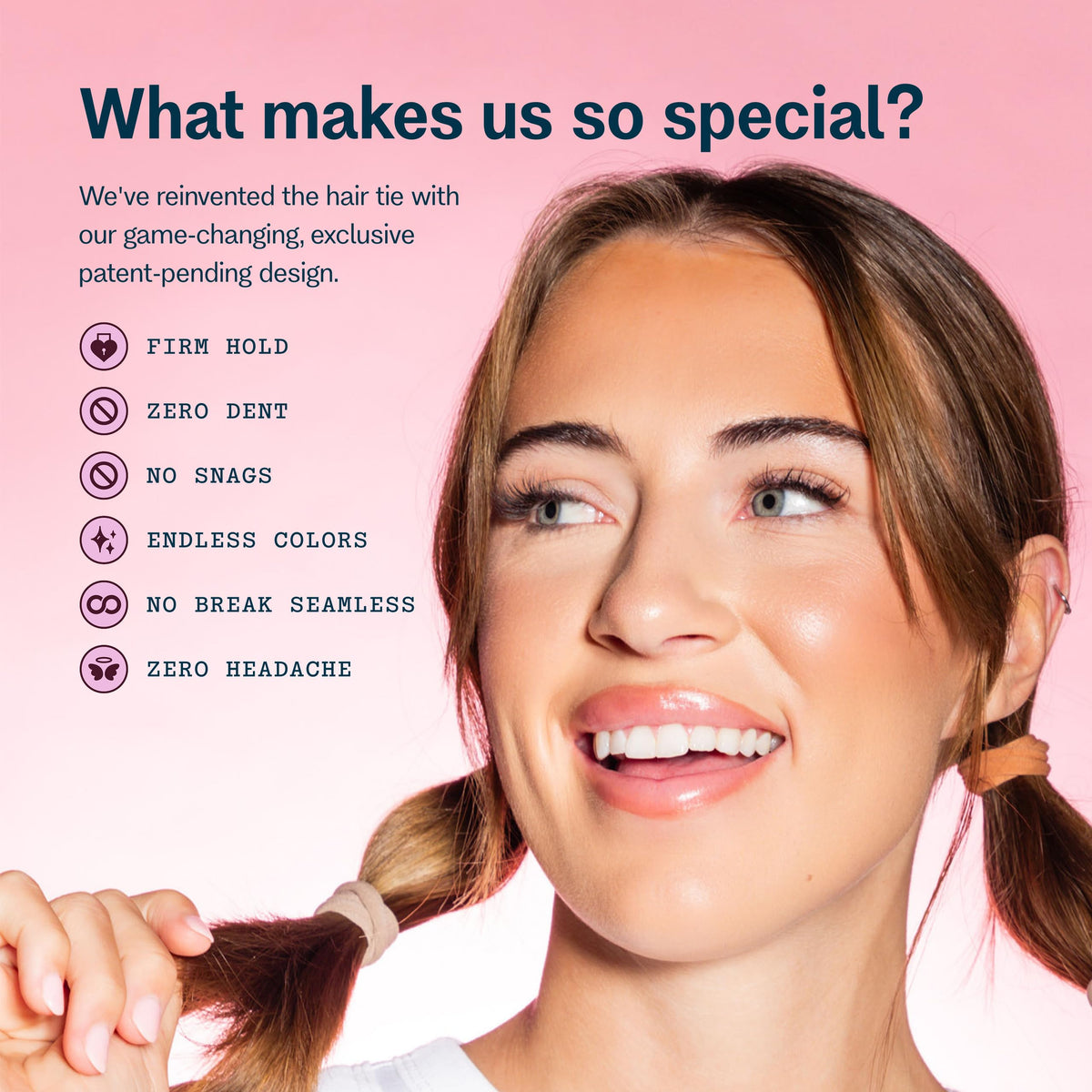 GIMME Fine Hair Elastic Bands in use on a ponytail