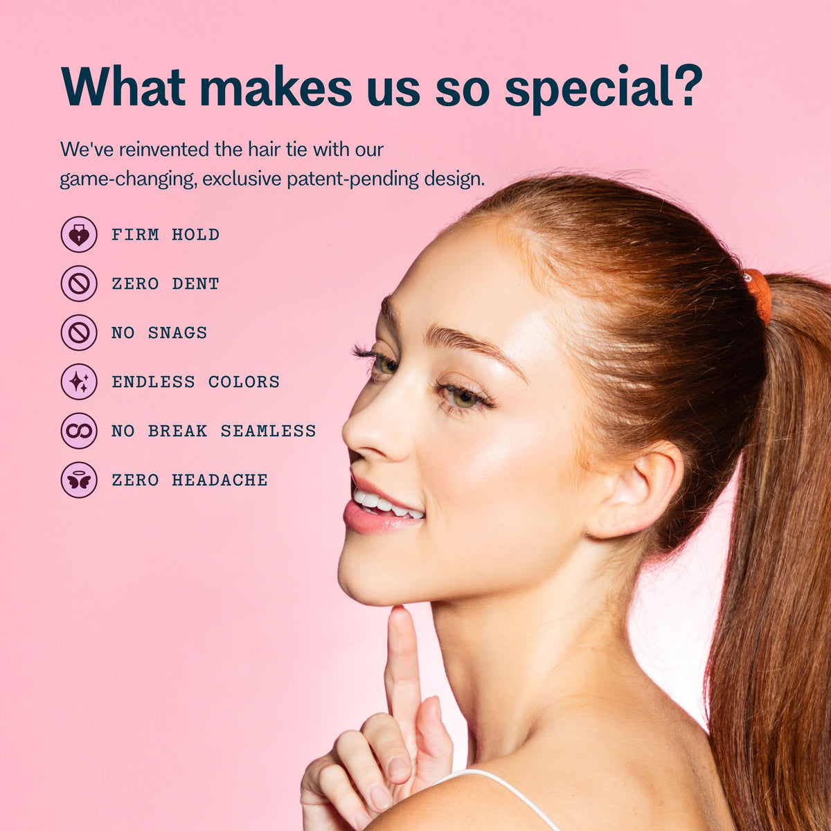 GIMME Fine Hair Elastic Bands in use with ponytail