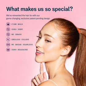 GIMME Fine Hair Elastic Bands in use with ponytail
