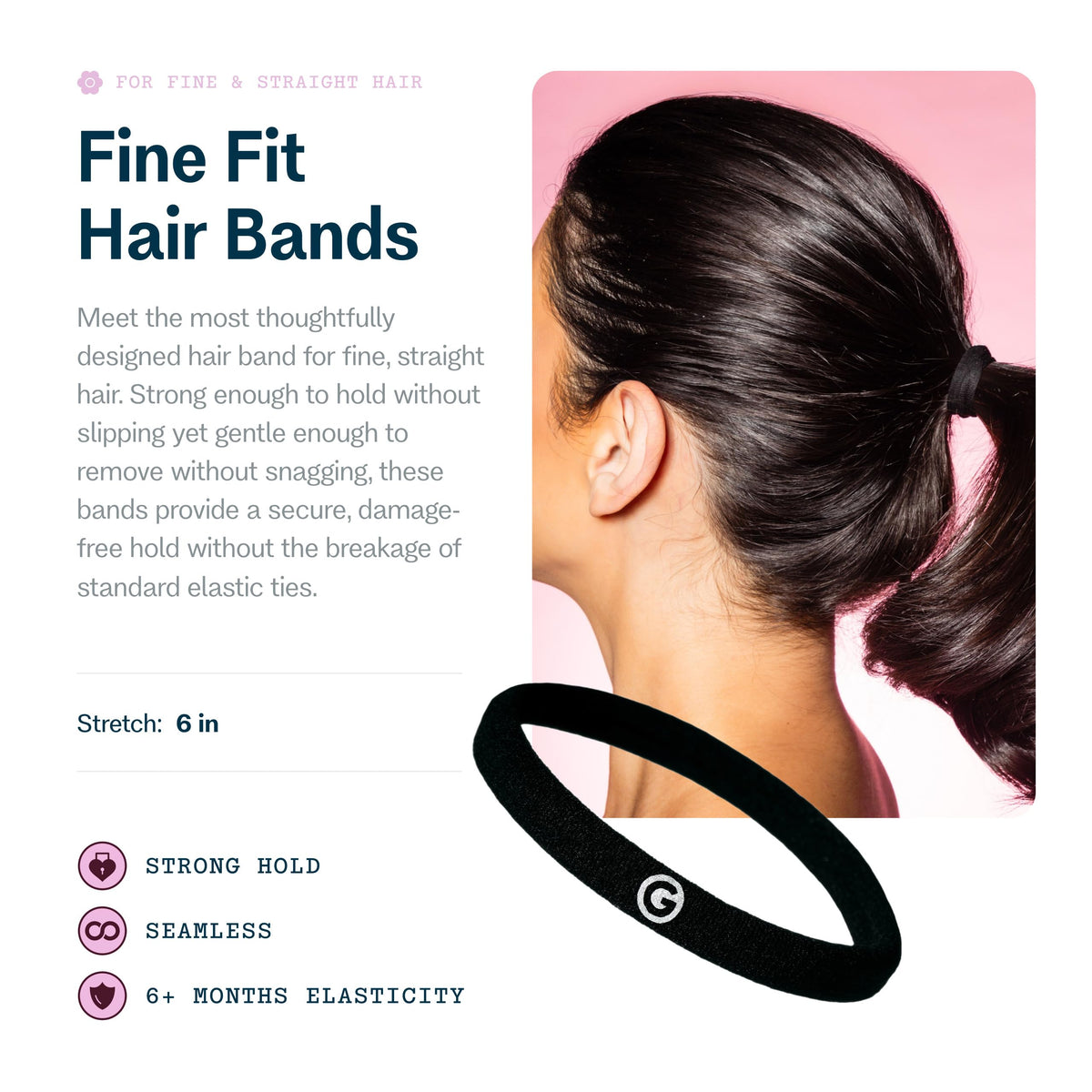 GIMME Fine Hair Elastic Bands on a ponytail