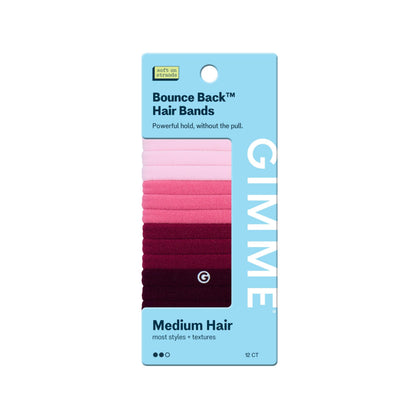 GIMME Medium Hair Bands in pink, burgundy, and blonde, front view
