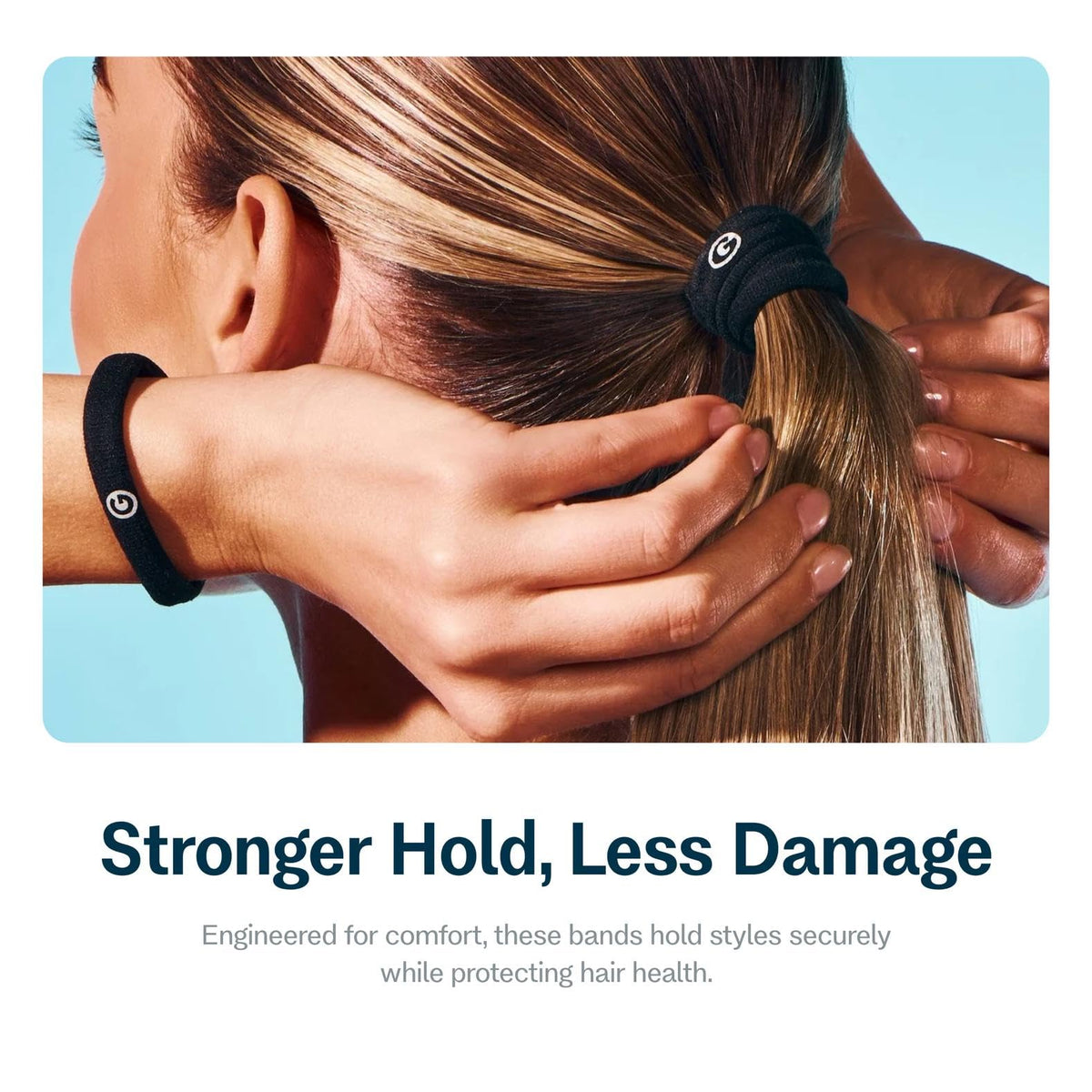 GIMME Medium Hair Bands in use on a ponytail
