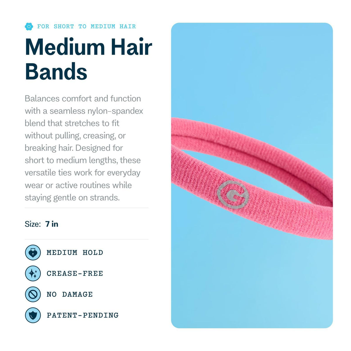 GIMME Medium Hair Bands packaging with 12 ties displayed