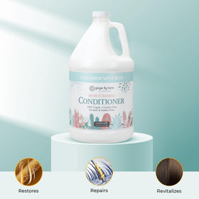 Ginger Lily Farms 1 Gal Moisturizing Conditioner pouring into dispenser