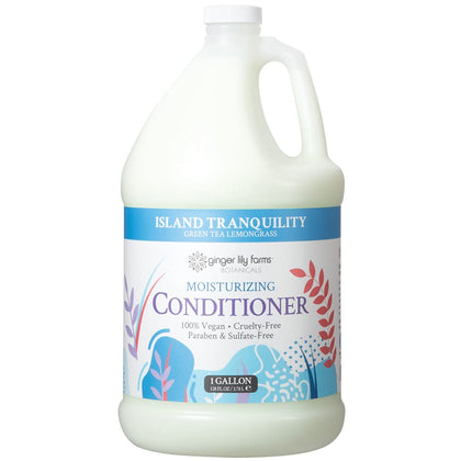 Ginger Lily Farms 1 Gallon Conditioner front view with green tea and lemongrass scent