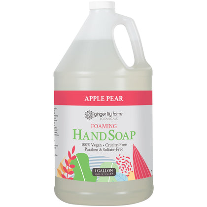 Ginger Lily Farms 1 gallon foaming hand soap in Apple Pear scent front view
