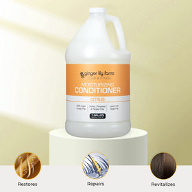 Ginger Lily Farms 1 gallon Moisturizing Conditioner label close-up