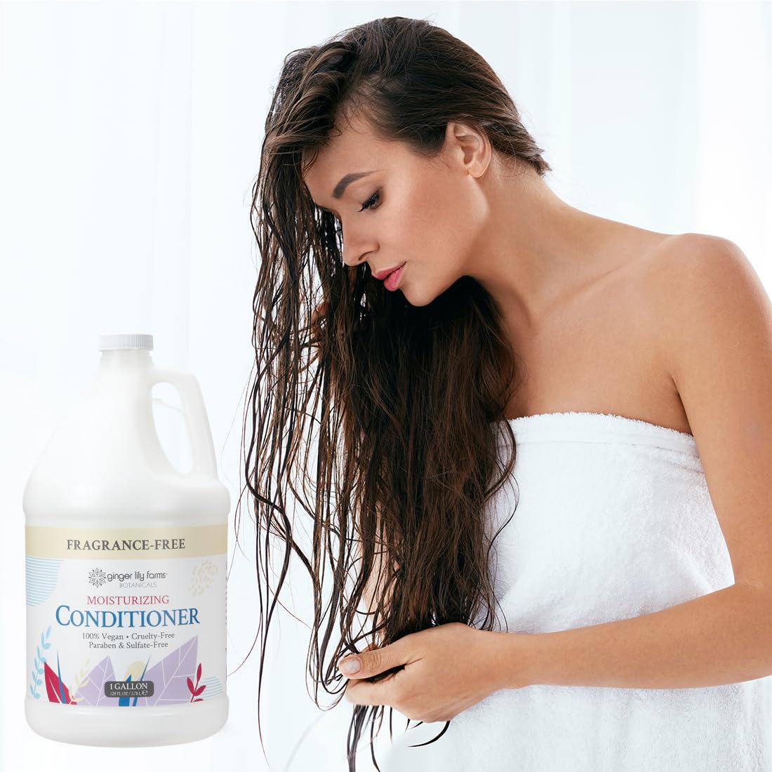 Ginger Lily Farms 1 gallon Moisturizing Conditioner with ingredients list