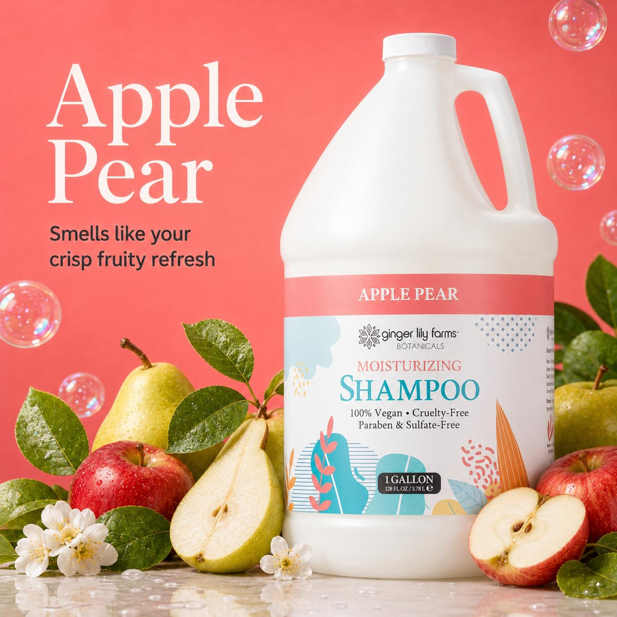 Ginger Lily Farms 1 Gallon Moisturizing Shampoo side view