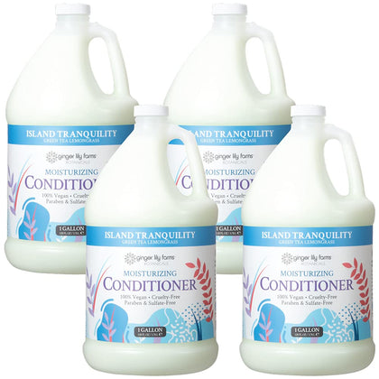 Ginger Lily Farms 4pk Conditioner front view with green tea lemongrass scent
