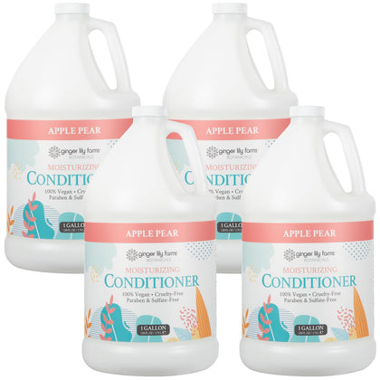 Ginger Lily Farms 4pk Moisturizing Conditioner 1 Gallon Apple Pear front view