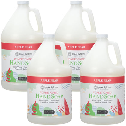 Ginger Lily Farms All-Purpose Hand Soap 4-pack front view with apple pear scent