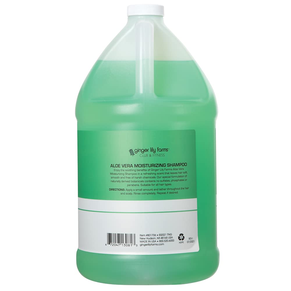 Ginger Lily Farms Aloe Vera Shampoo back label showing ingredients