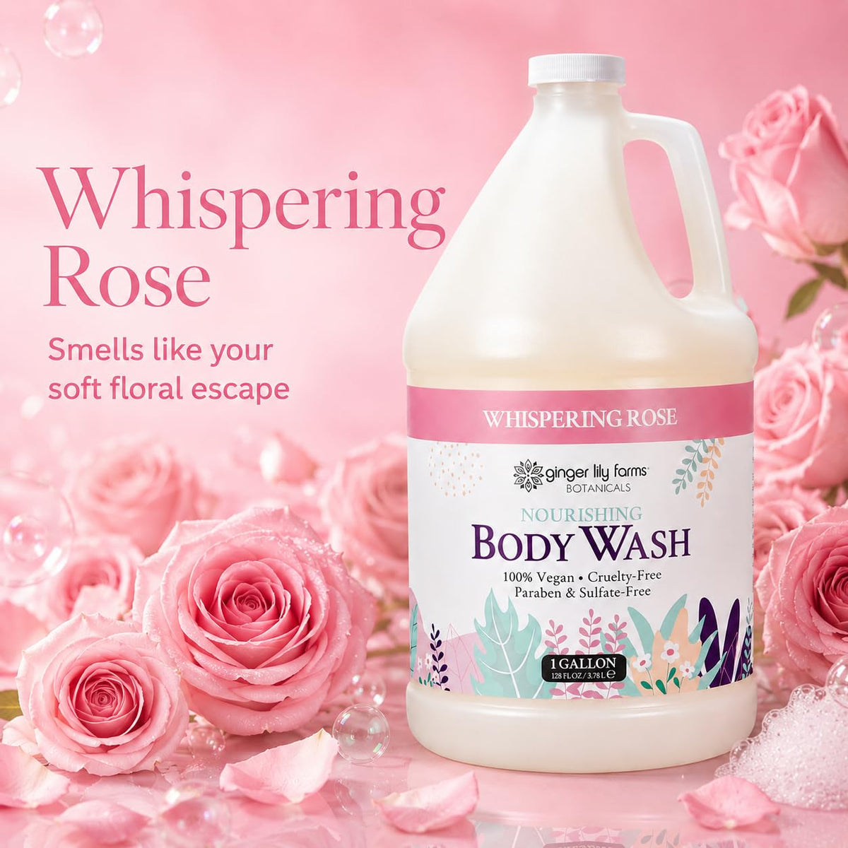 Ginger Lily Farms body wash label details