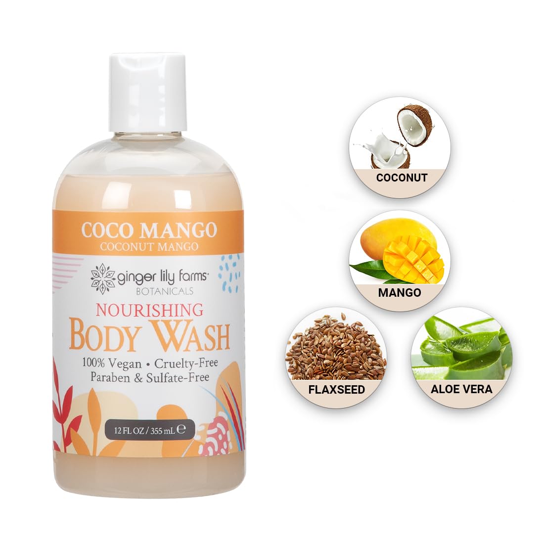 Ginger Lily Farms body wash packaging and label details