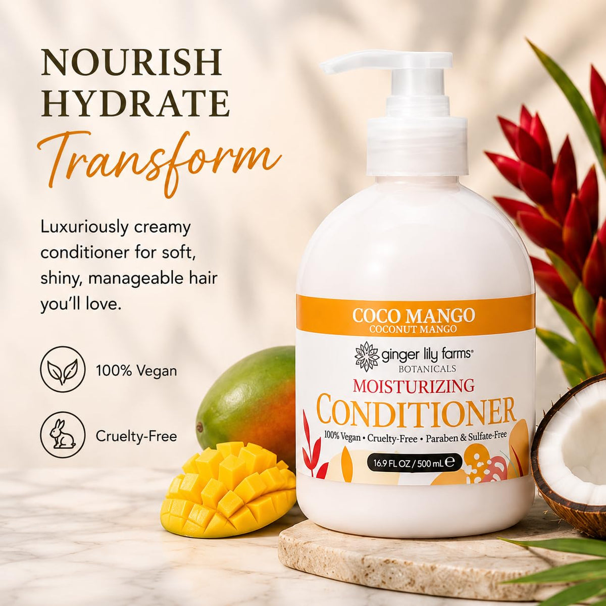 Ginger Lily Farms Coconut Mango Conditioner ingredients list
