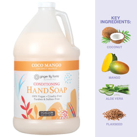Ginger Lily Farms Coconut Mango Hand Soap close-up of texture