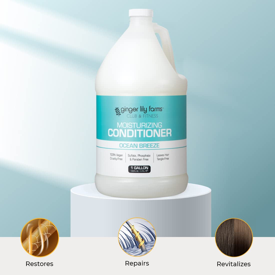 Ginger Lily Farms conditioner in a shower dispenser