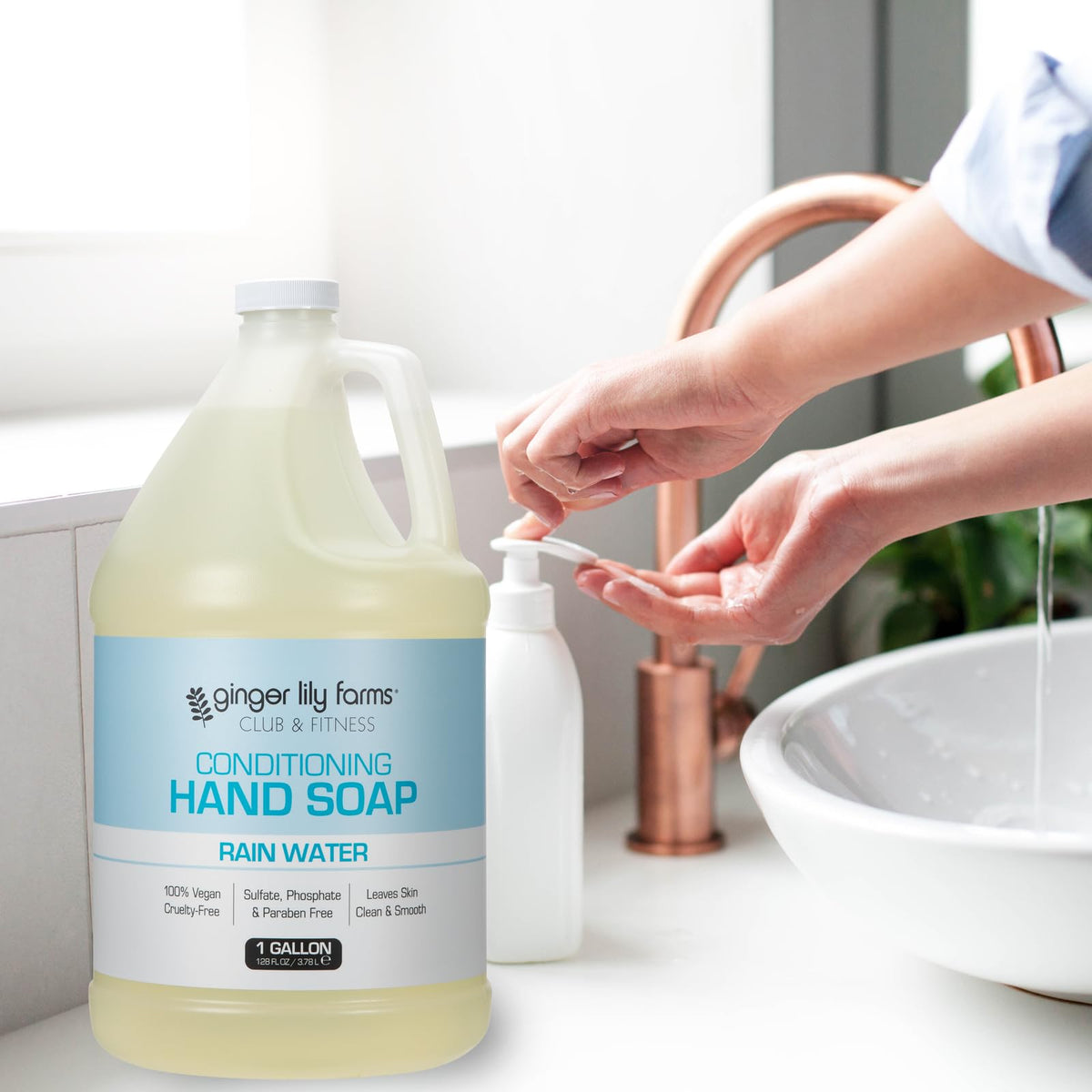 Ginger Lily Farms Conditioning Hand Soap bottle with citrus fruits
