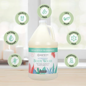 Ginger Lily Farms Eucalyptus Tranquility Nourishing Body Wash with lather